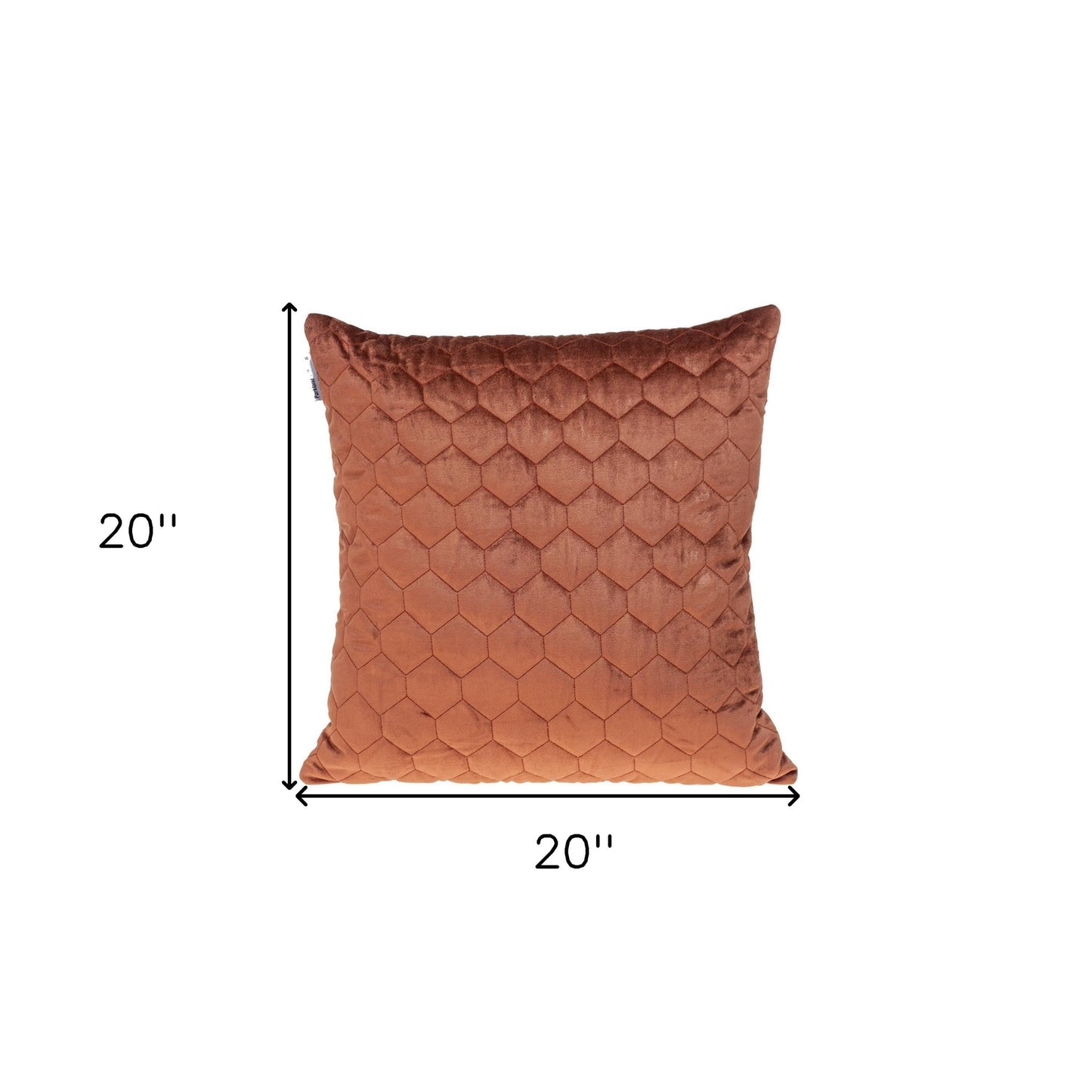 Burnt Orange Tufted Velvet Quilted Pillow