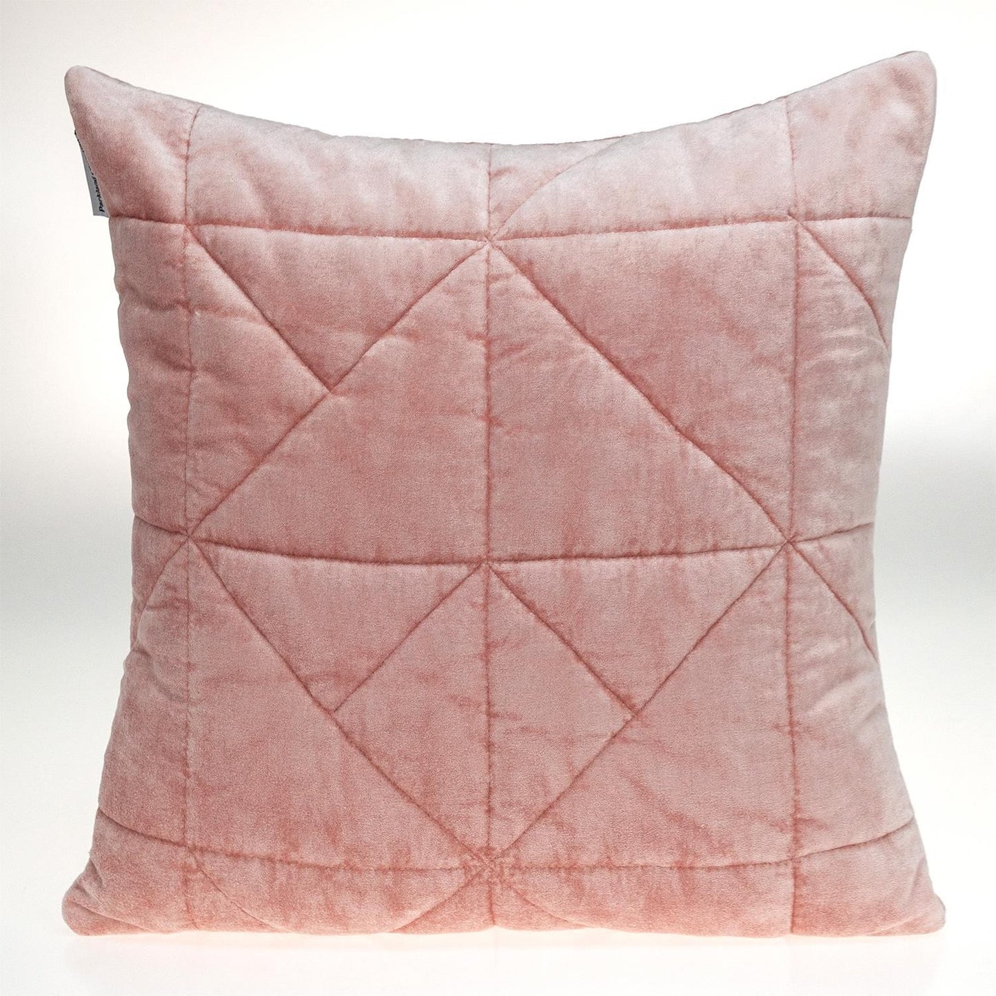 Pink Chunky Geo Stitched Velvet Pillow