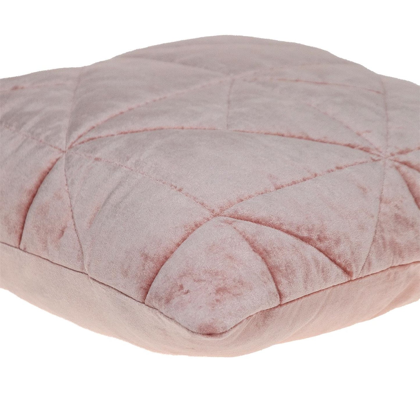 Pink Chunky Geo Stitched Velvet Pillow