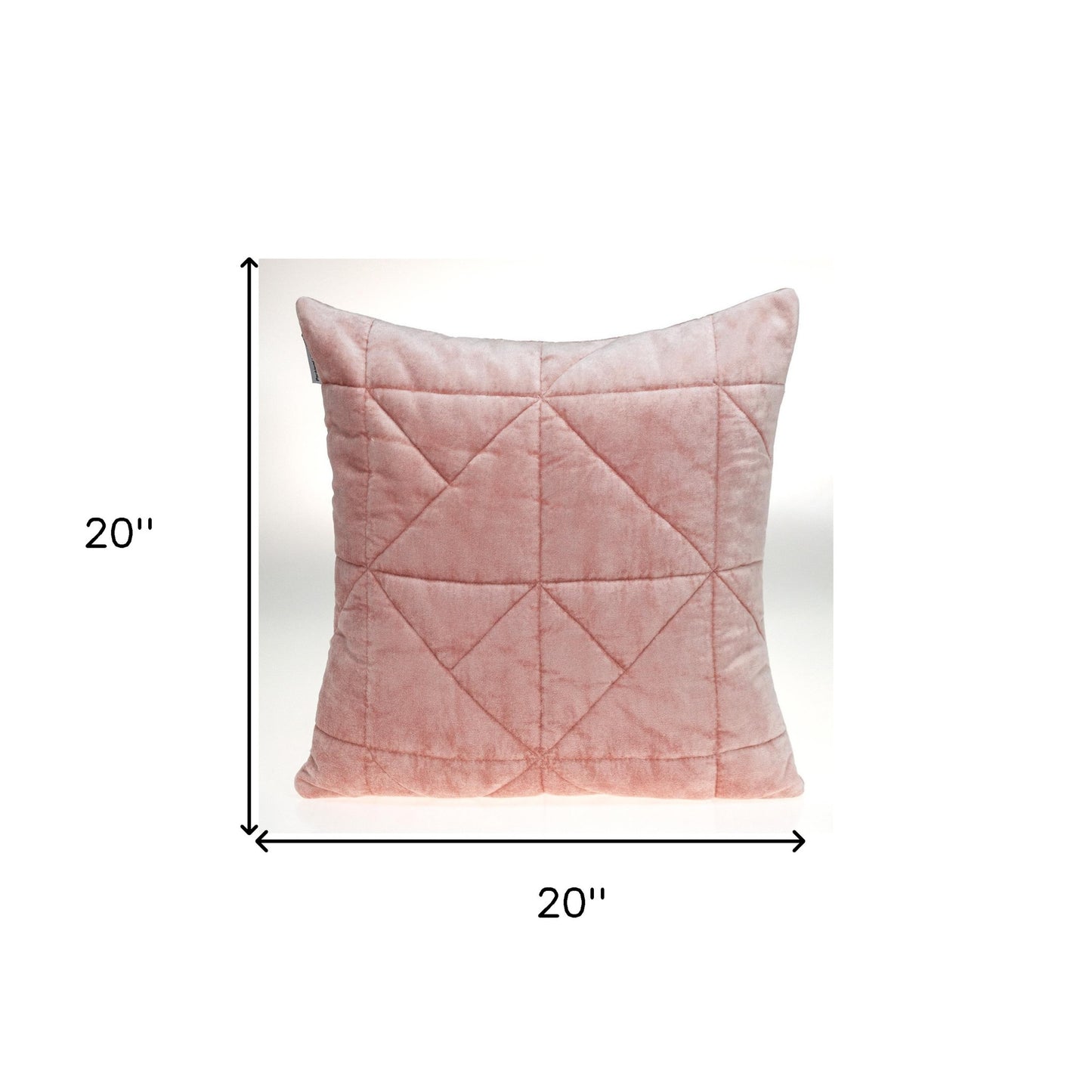 Pink Chunky Geo Stitched Velvet Pillow