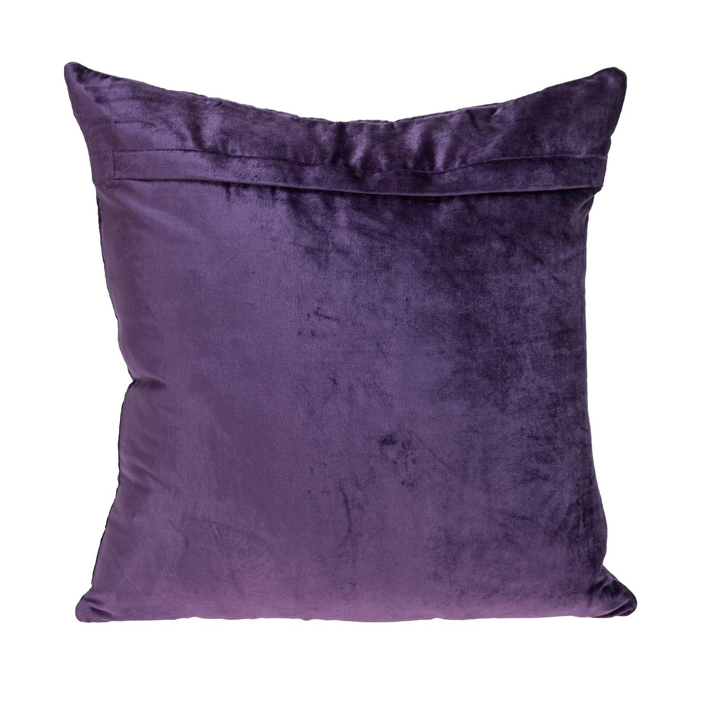 Purple Chunky Geo Stitched Velvet Pillow