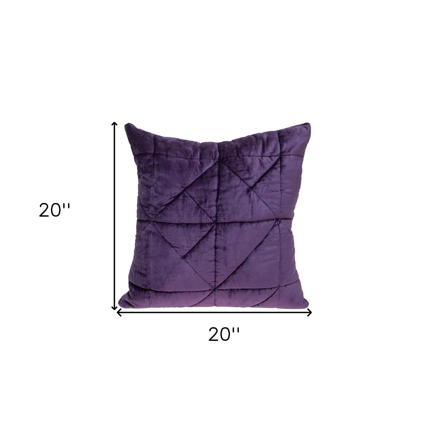 Purple Chunky Geo Stitched Velvet Pillow