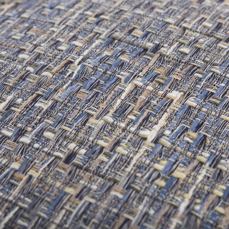 Blue Gray Metallic Nubby Textured Pillow