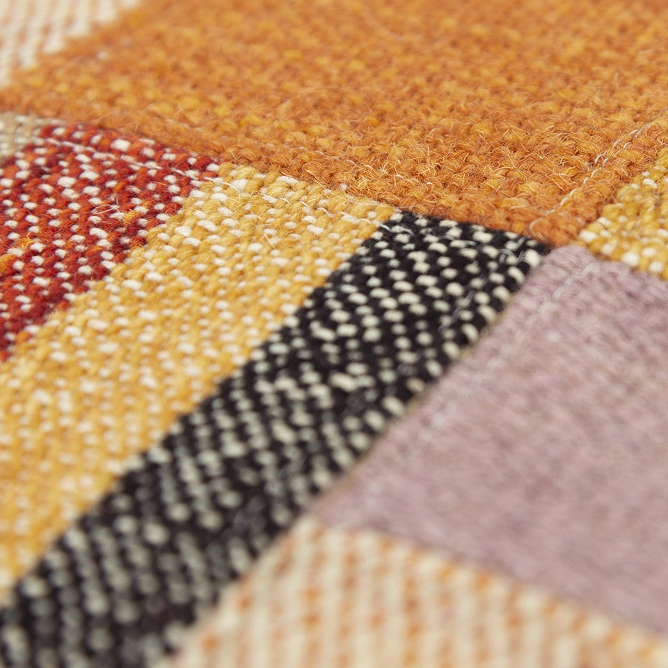 Orange Brown Accent Stitched Pillow
