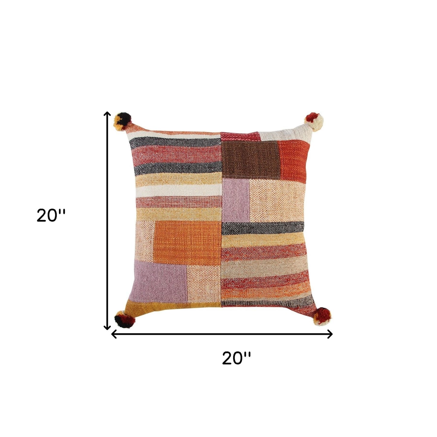 Orange Brown Accent Stitched Pillow