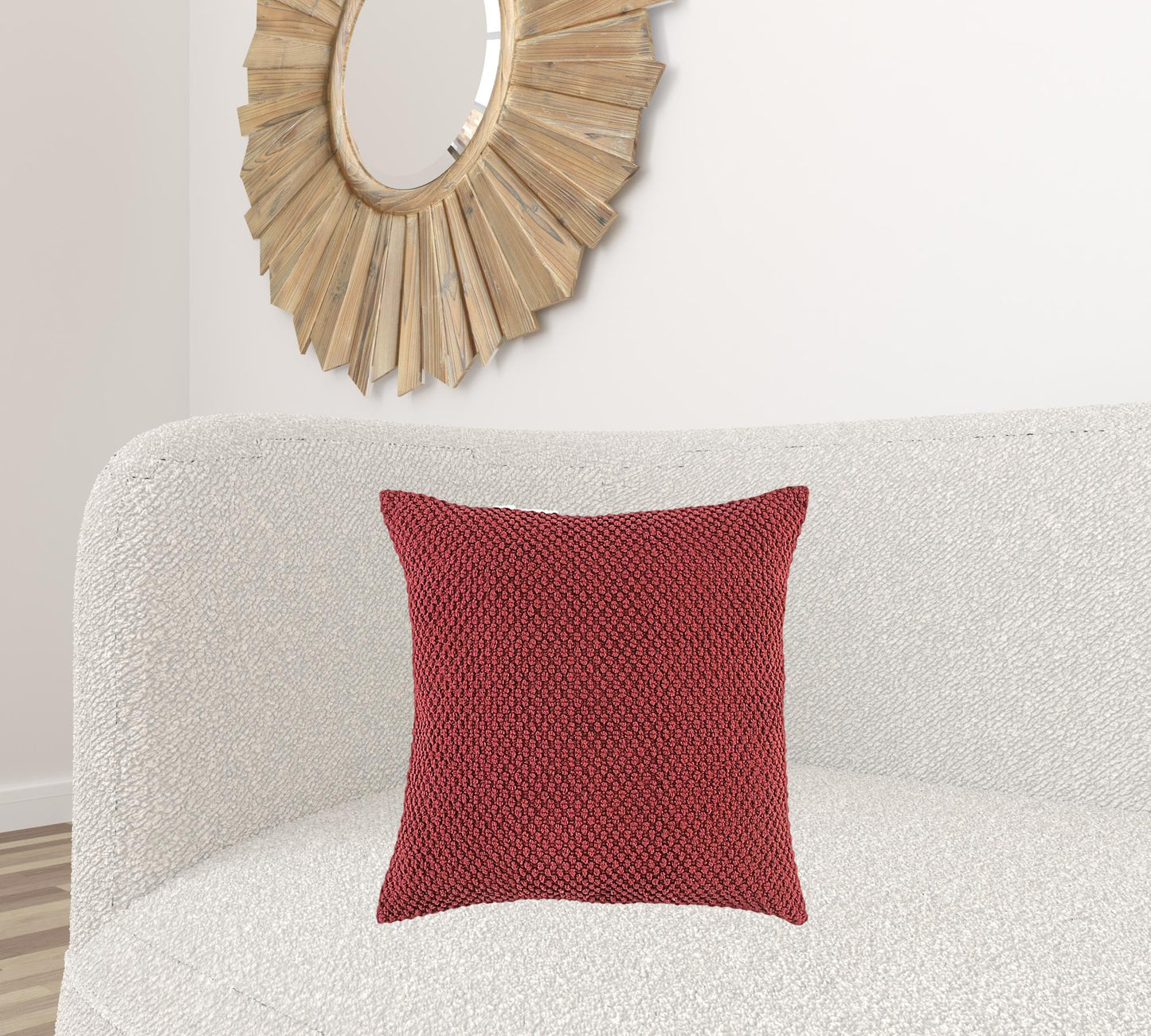 Deep Merlot Nubby Textured Modern Pillow
