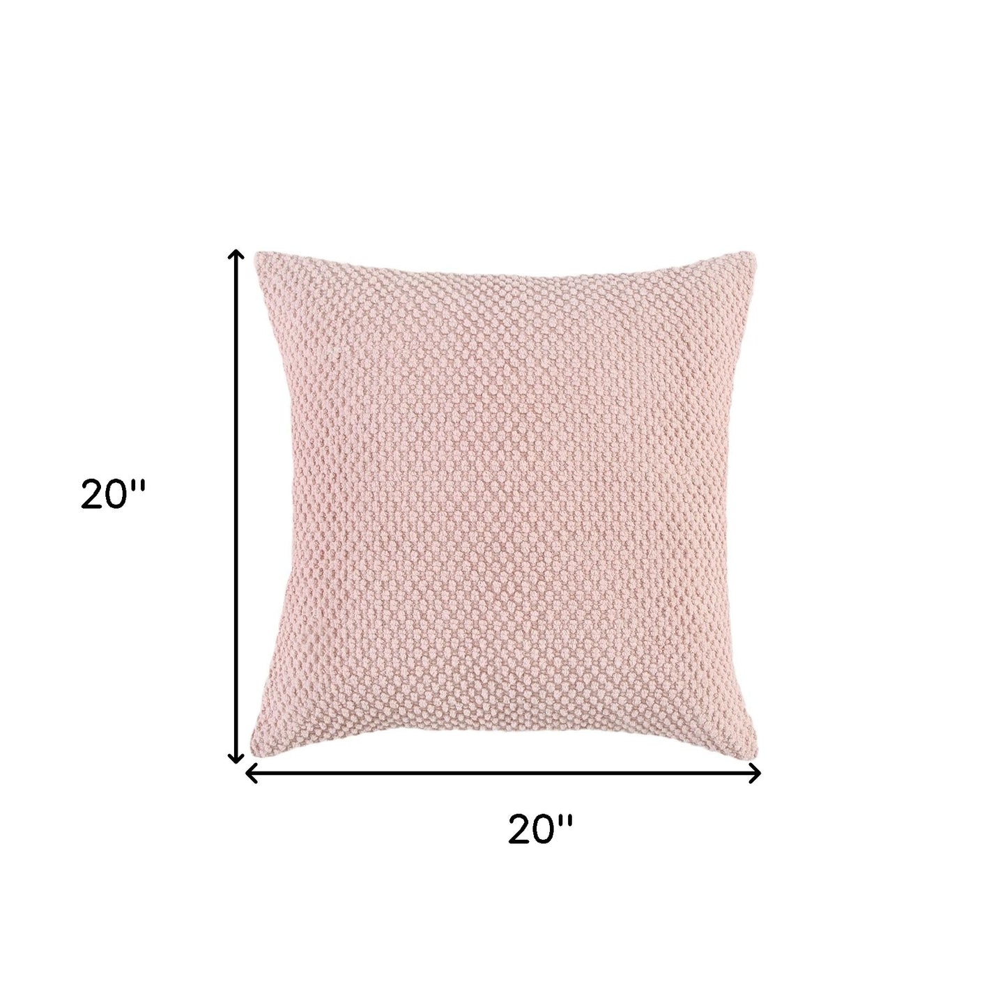 Blush Pink Nubby Textured Modern Pillow