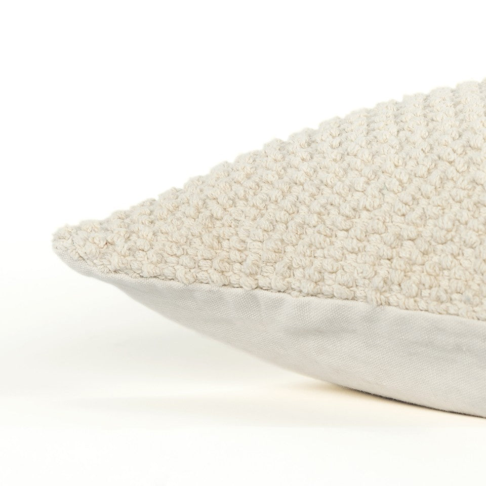 Natural Beige Nubby Textured Modern Pillow