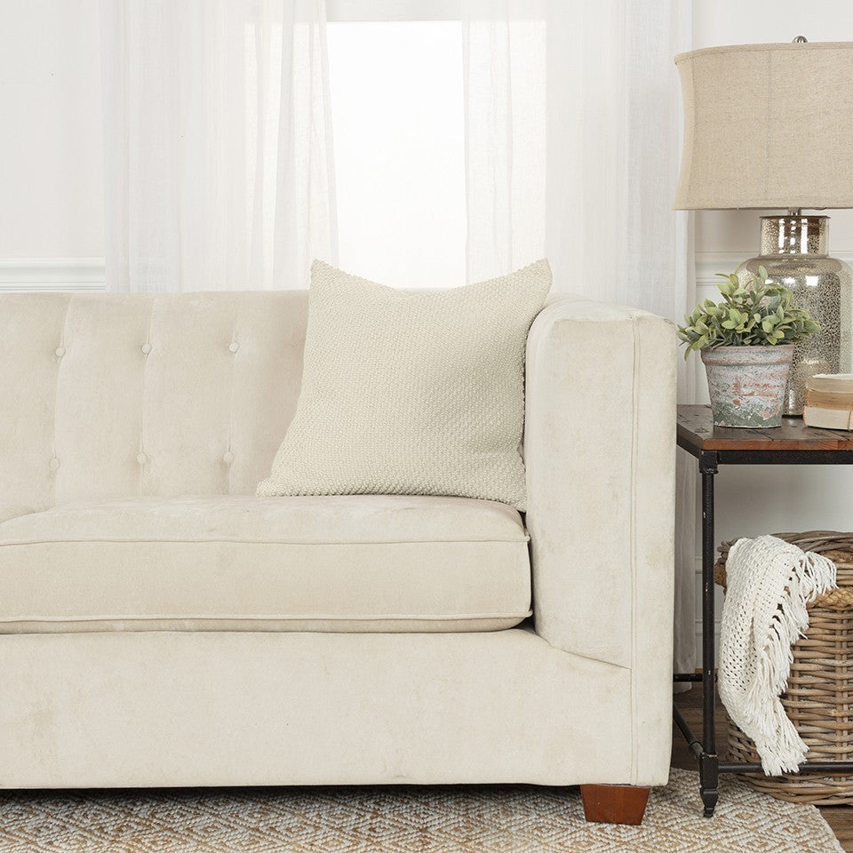Natural Beige Nubby Textured Modern Pillow