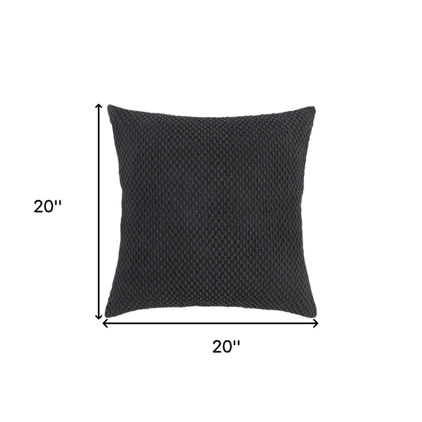 Black Nubby Textured Modern Pillow