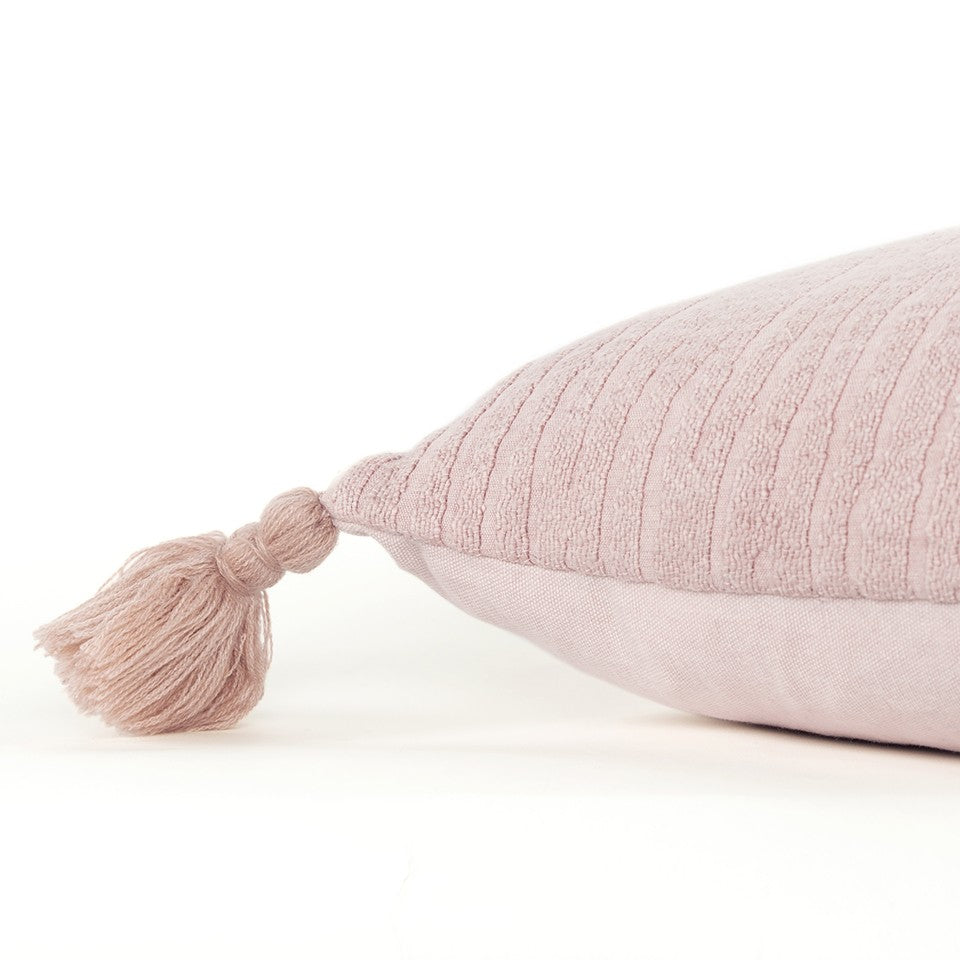 Blush Solid Tonal Abstract Stripe Pillow