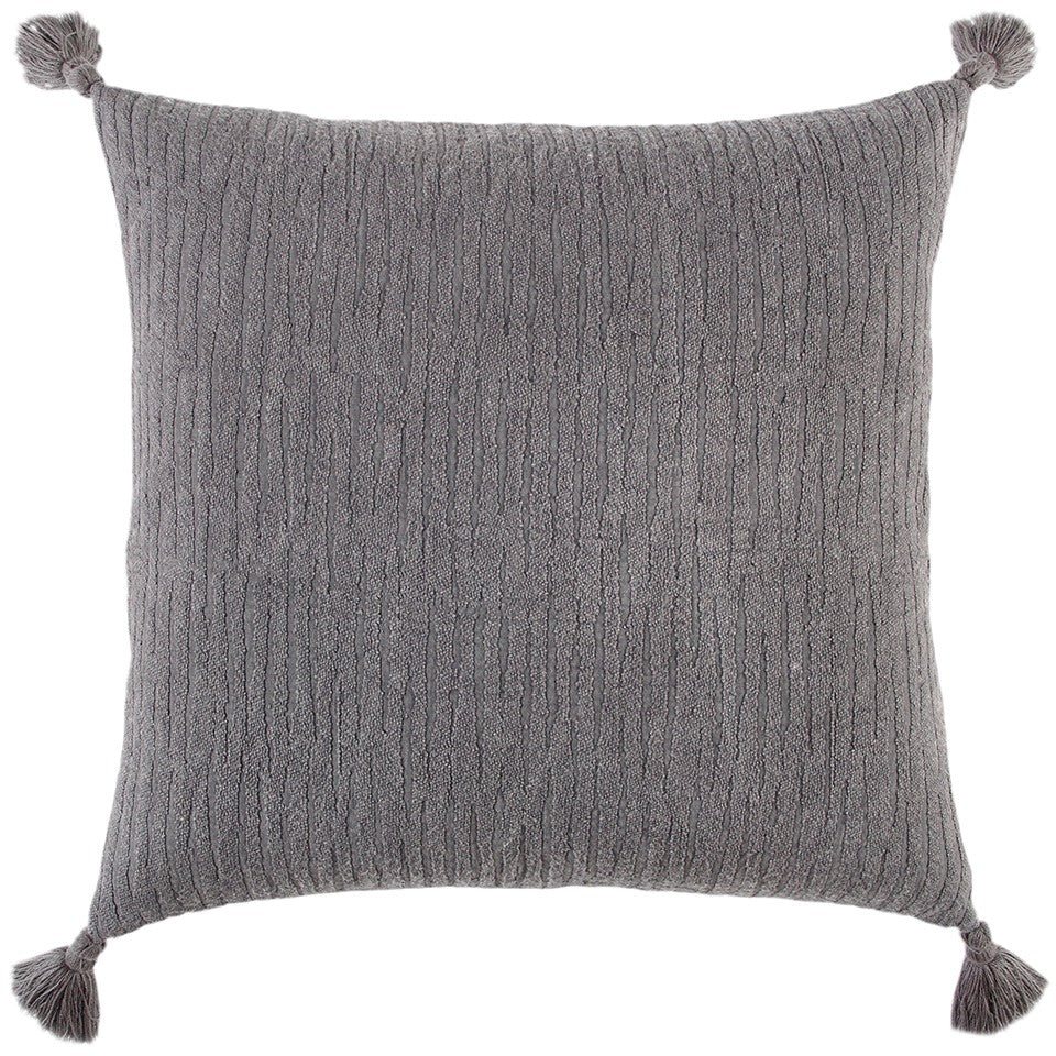 Gray Solid Tonal Abstract Stripe Pillow