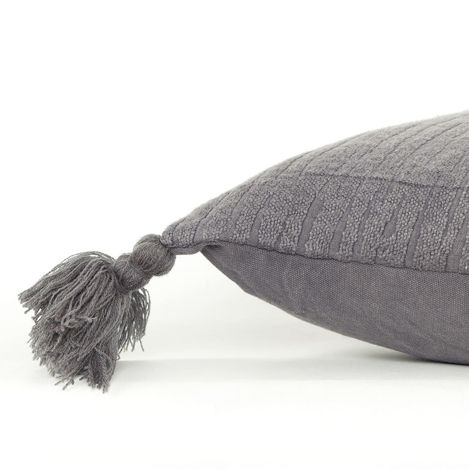 Gray Solid Tonal Abstract Stripe Pillow
