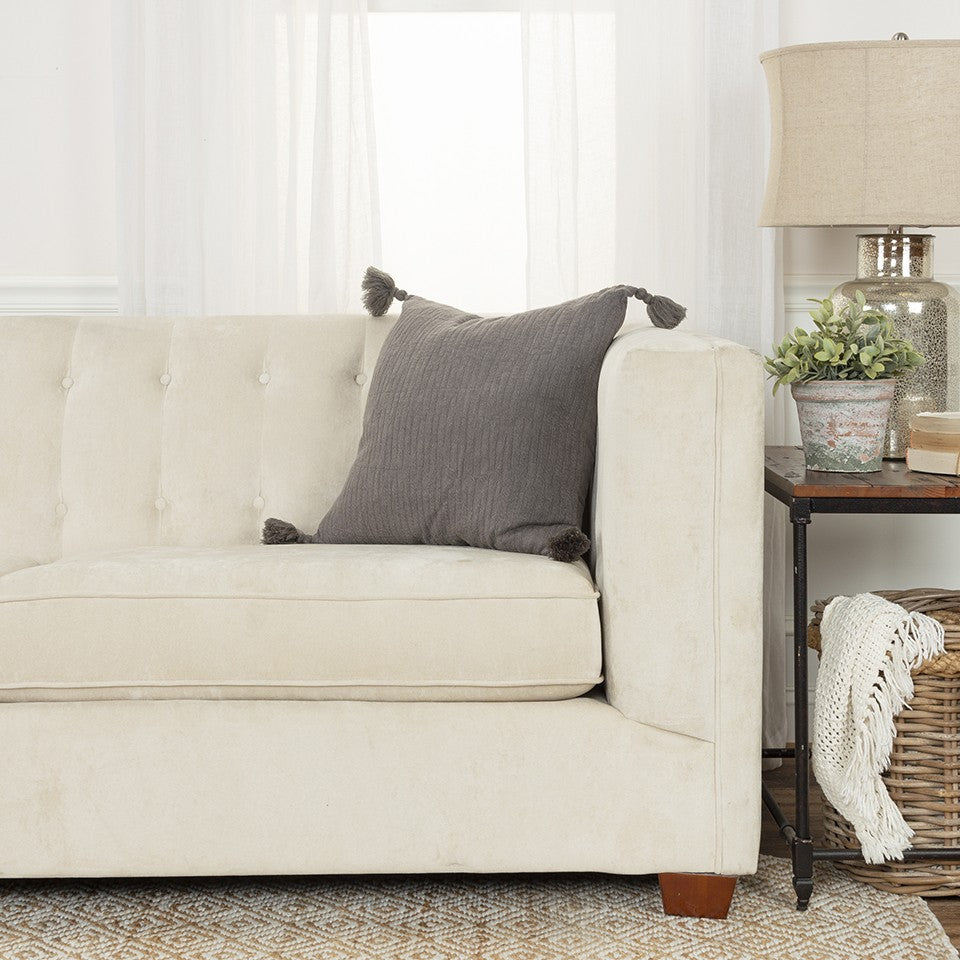Gray Solid Tonal Abstract Stripe Pillow