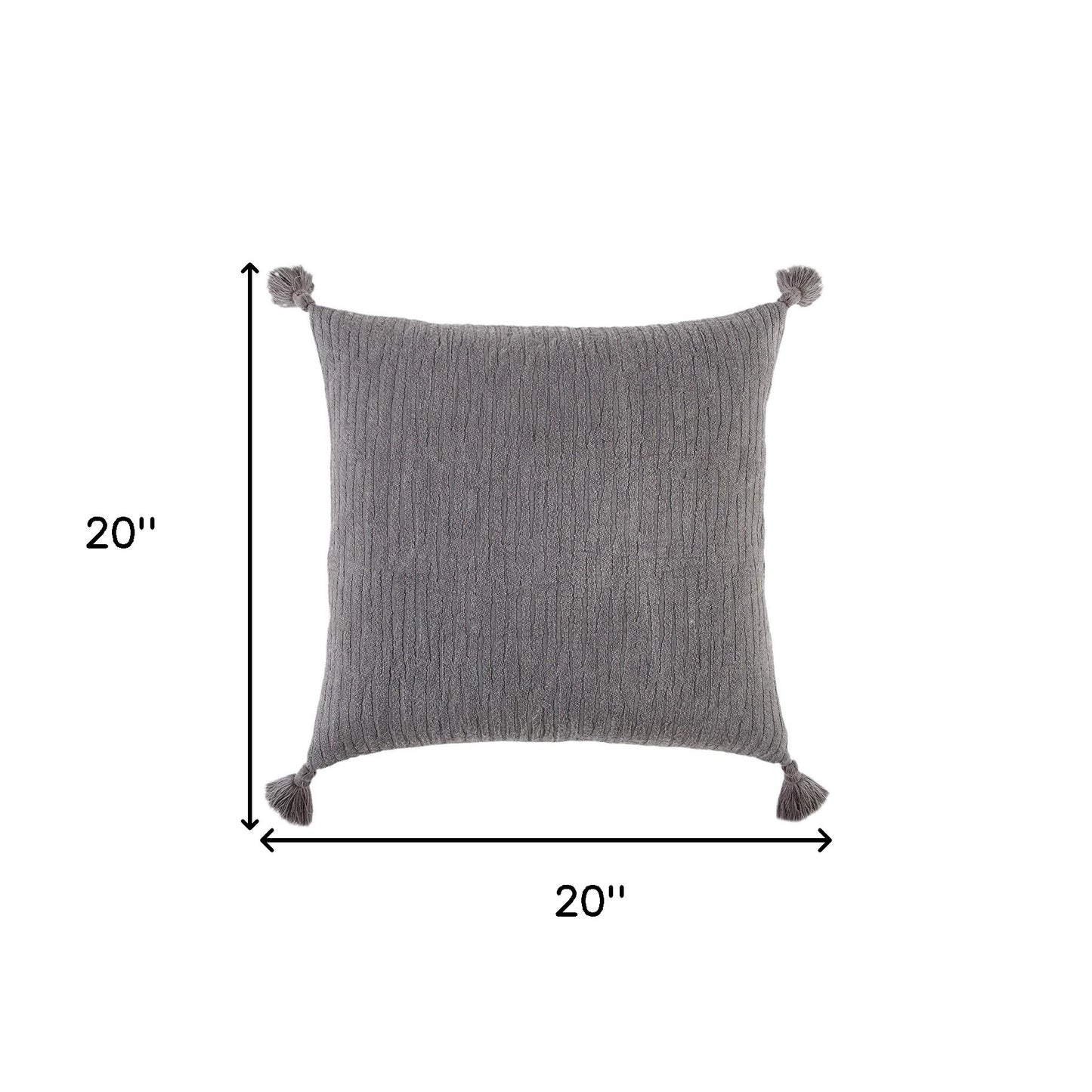 Gray Solid Tonal Abstract Stripe Pillow