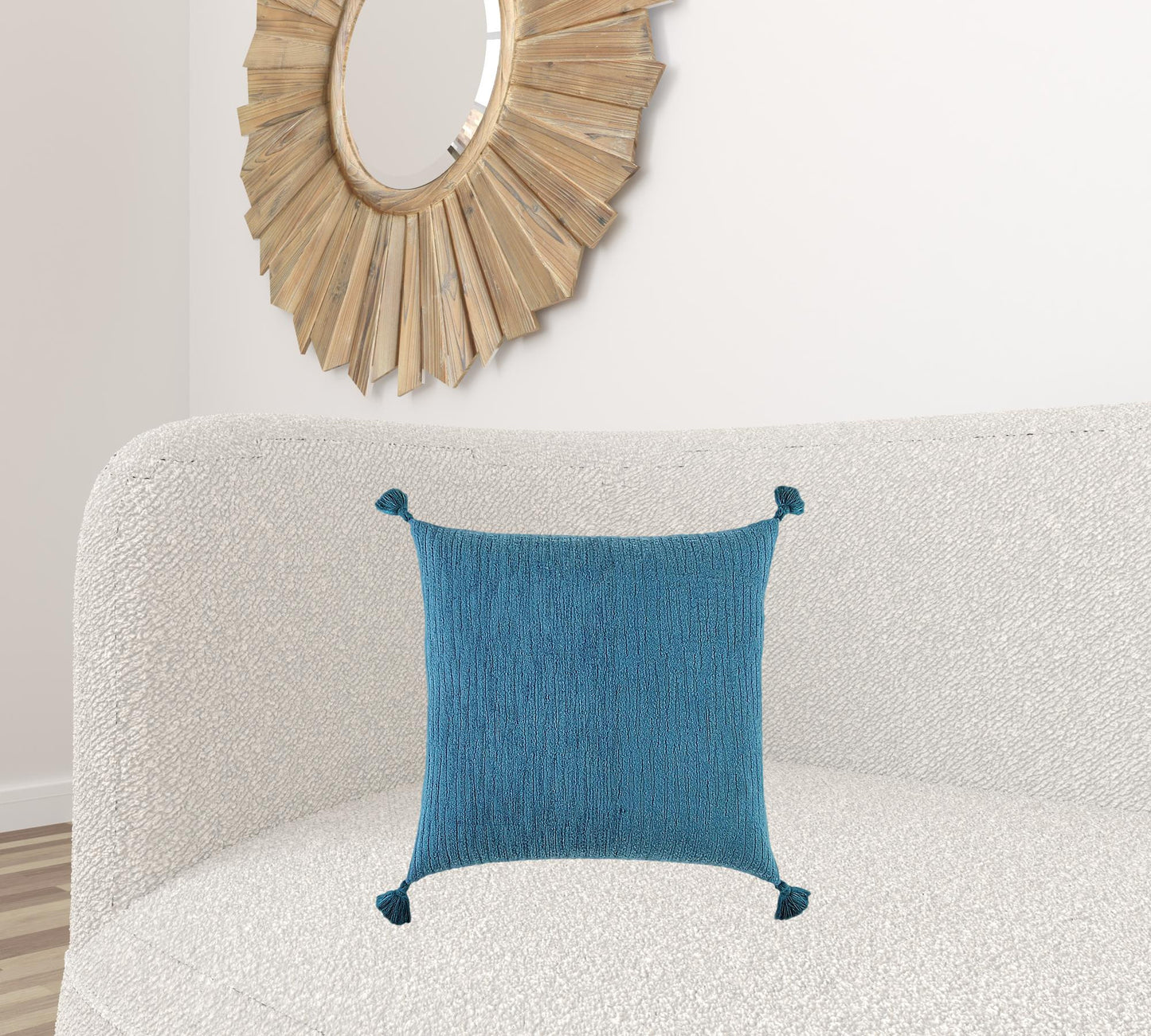 Teal Solid Tonal Abstract Stripe Pillow