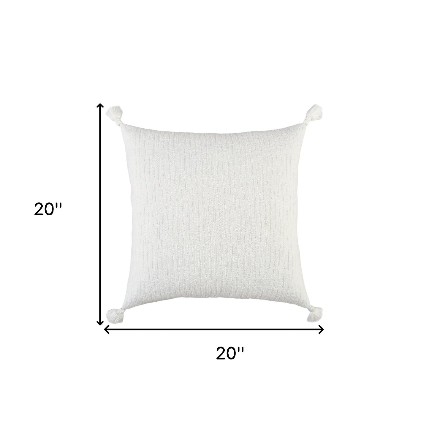 White Tonal Abstract Stripe Pillow