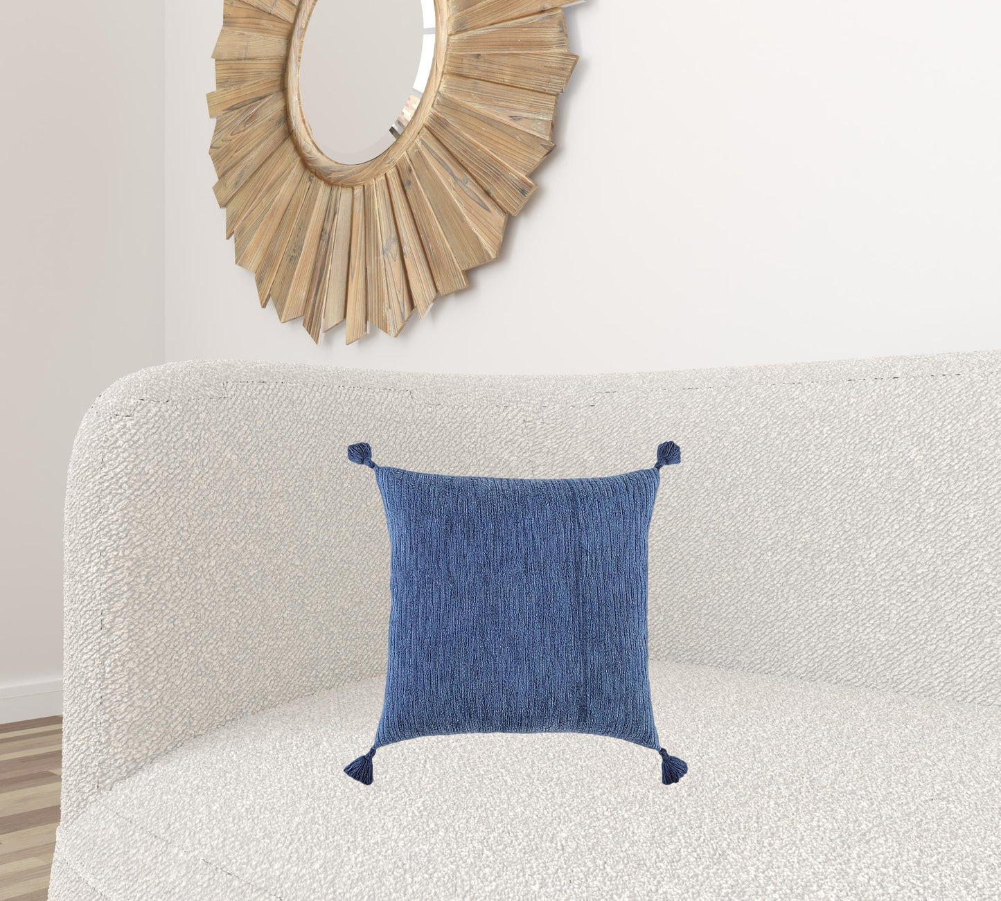 Navy Solid Tonal Abstract Stripe Pillow
