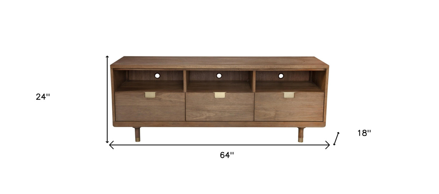 Sand Solid Wood Media Console