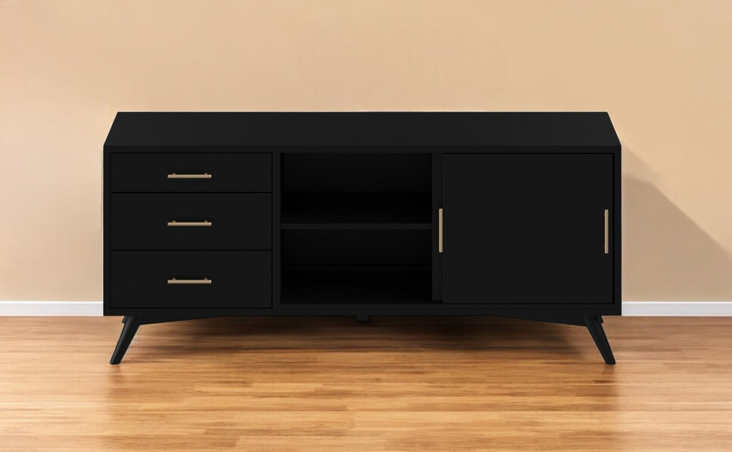 Black Mahogany Solid Wood Media Console