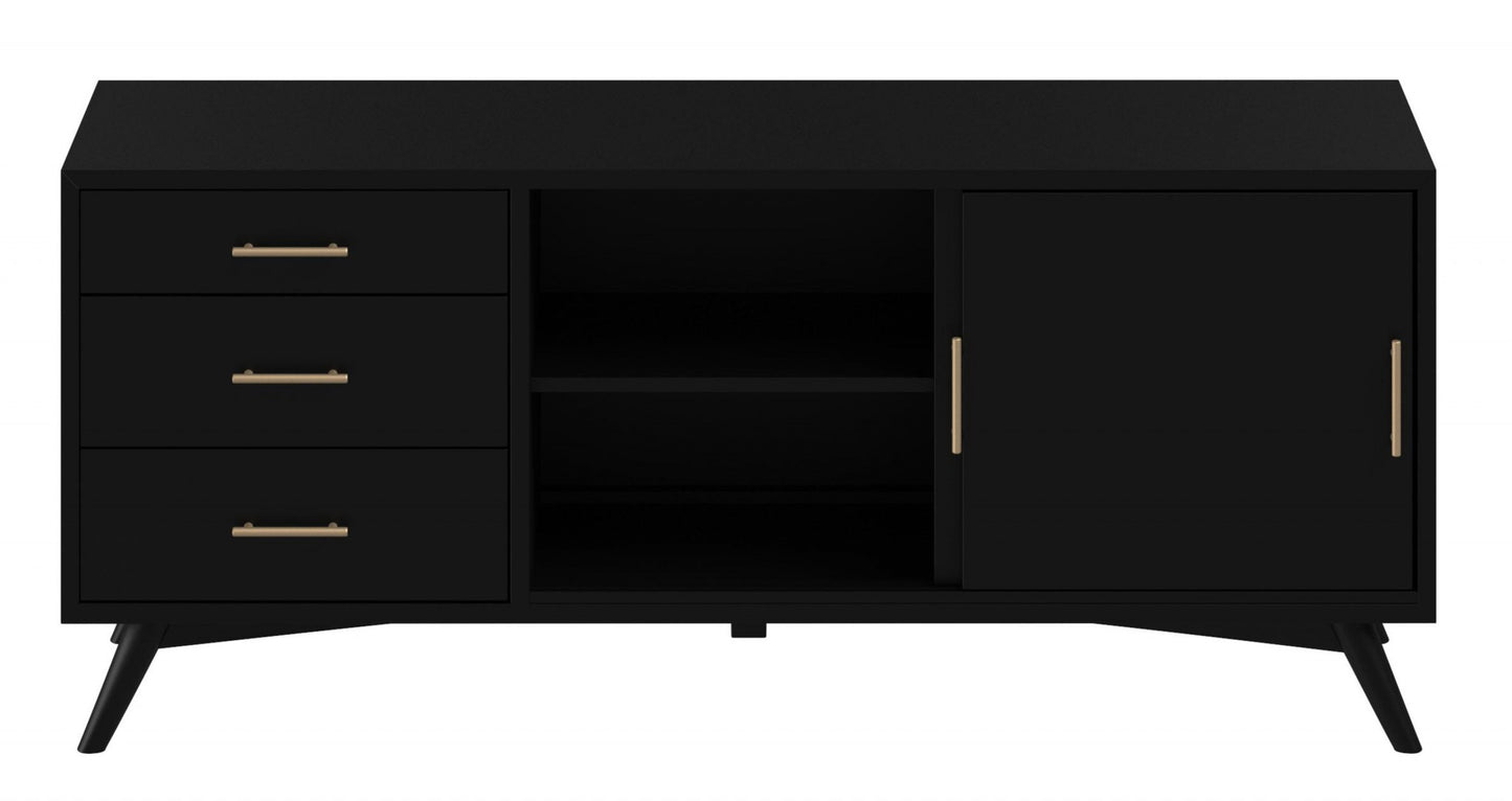 Black Mahogany Solid Wood Media Console