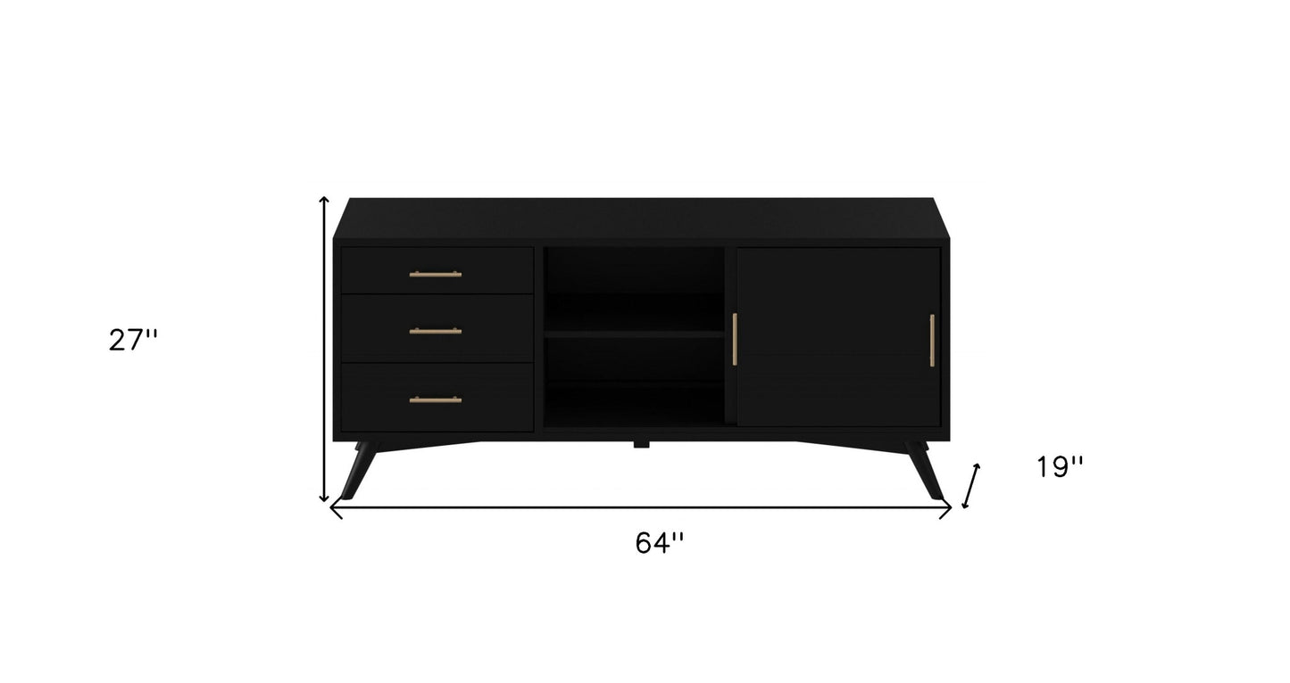 Black Mahogany Solid Wood Media Console