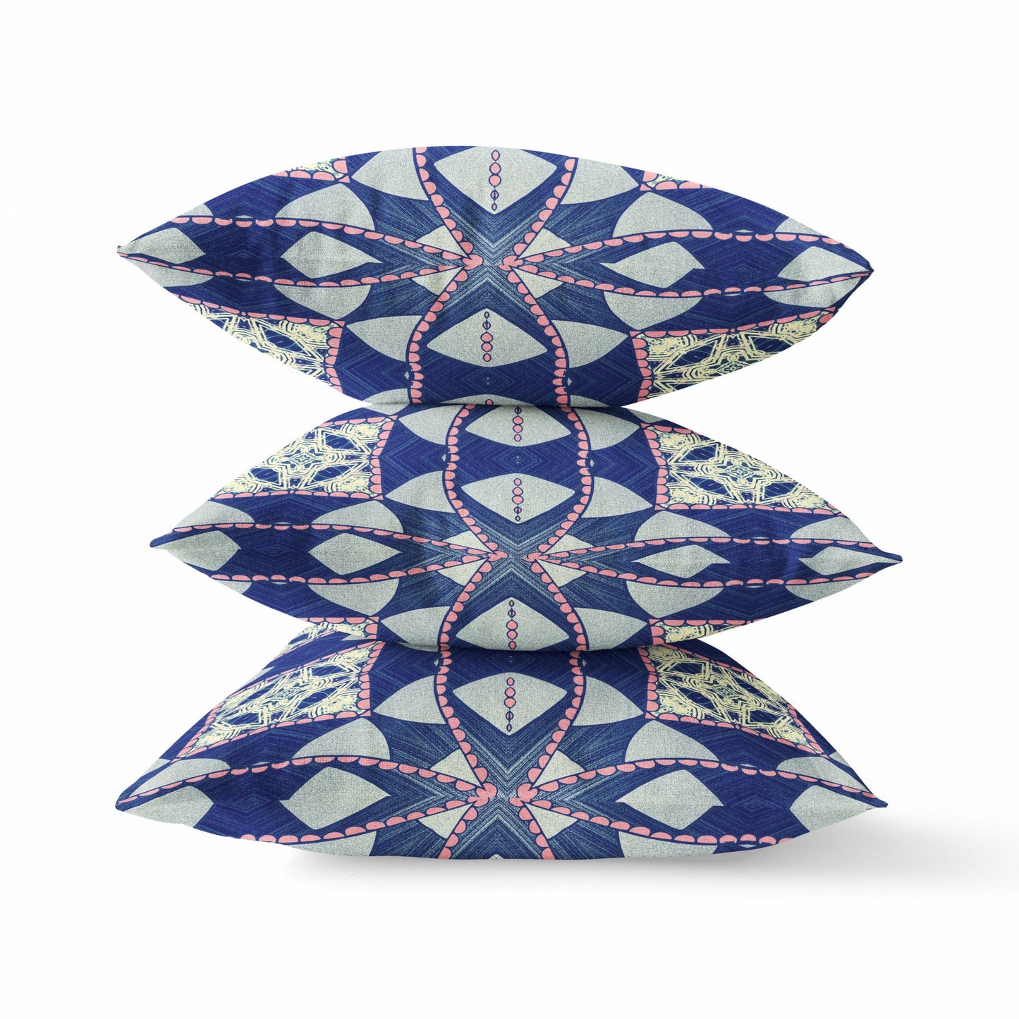 Indigo Pink Cosmic Circle Boho Suede Pillow