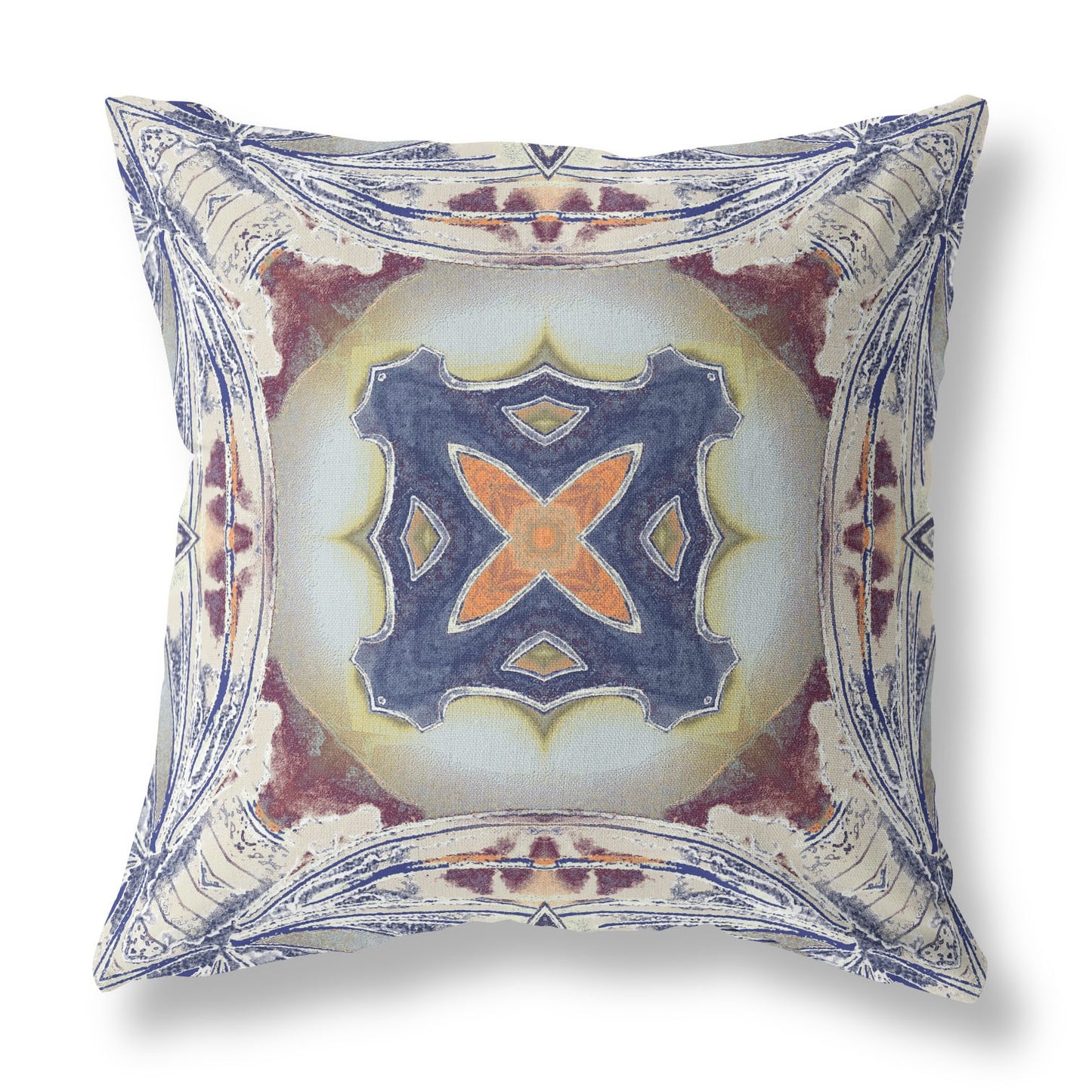 Gray Brown Geo Tribal Suede Pillow