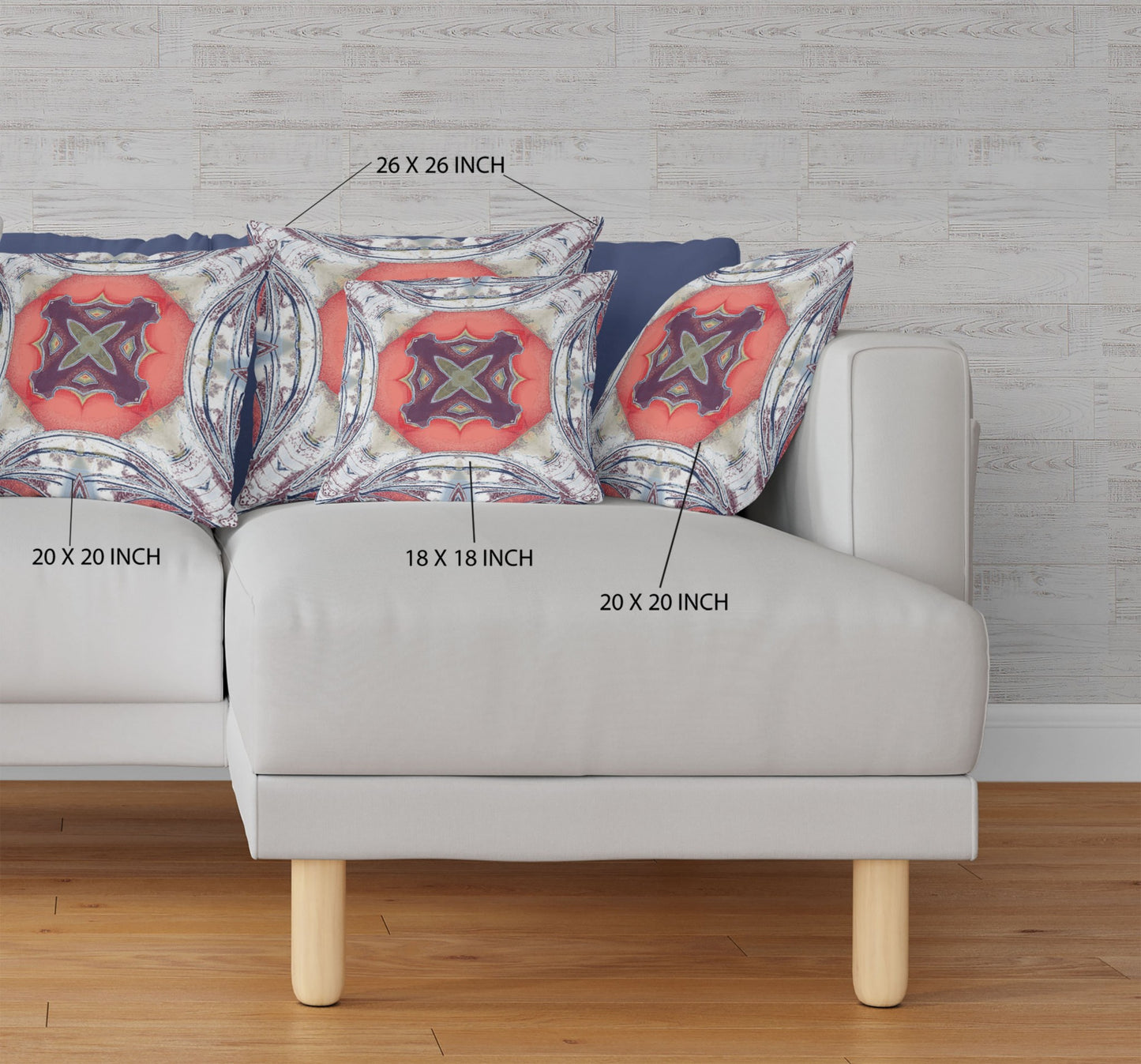 Gray Peach Geo Tribal Suede Pillow