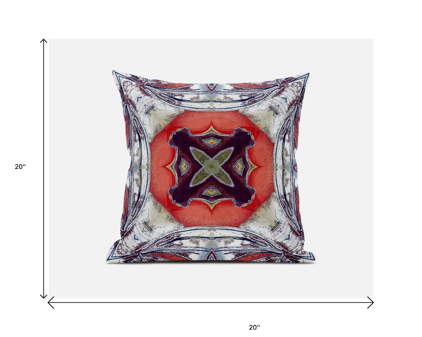 Gray Peach Geo Tribal Suede Pillow