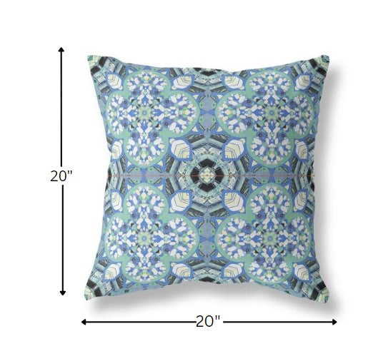 Sapphire White Cloverleaf Boho Suede Pillow