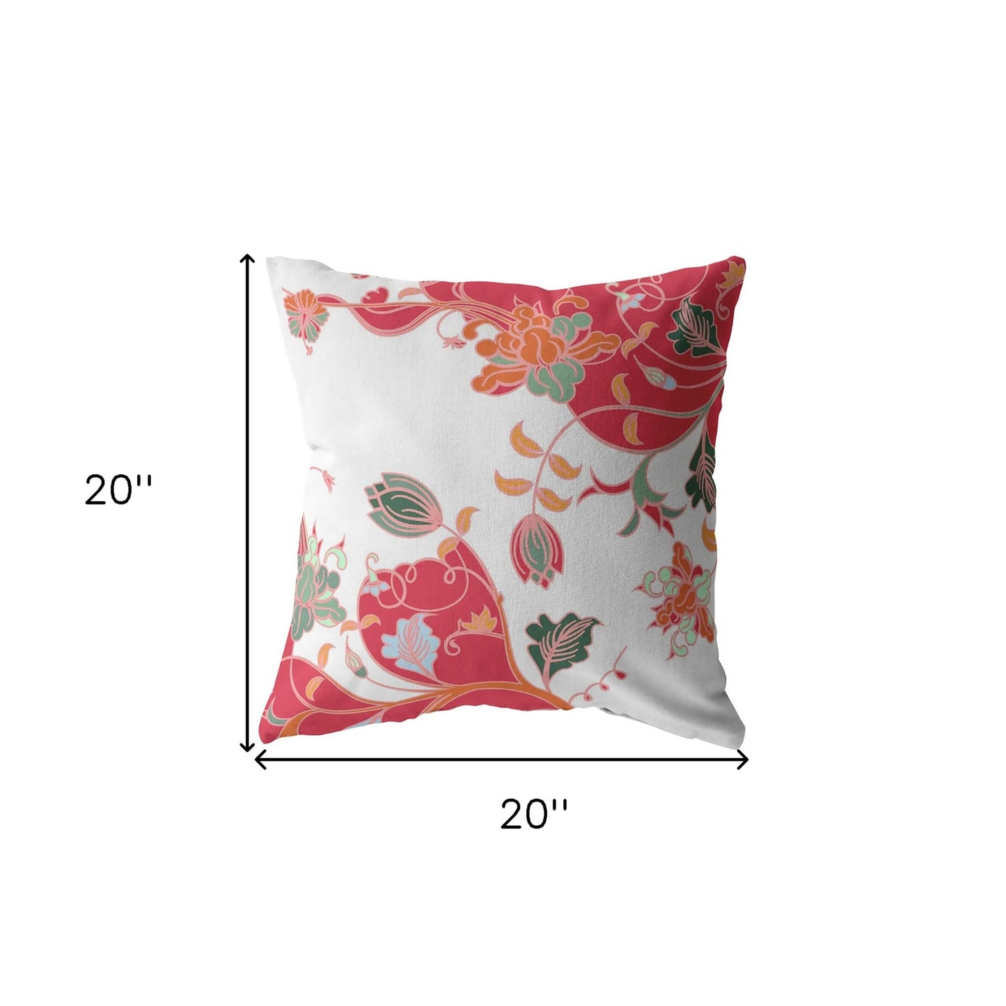 Red White Garden Suede Pillow