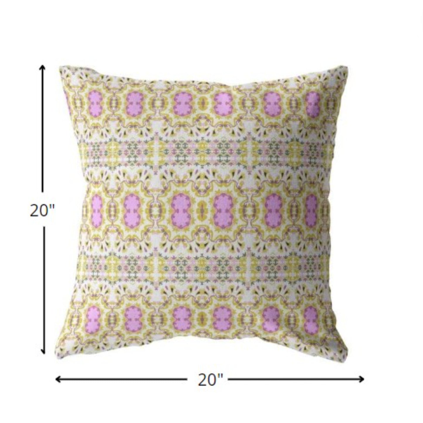 Yellow Lavender Geofloral Suede Pillow
