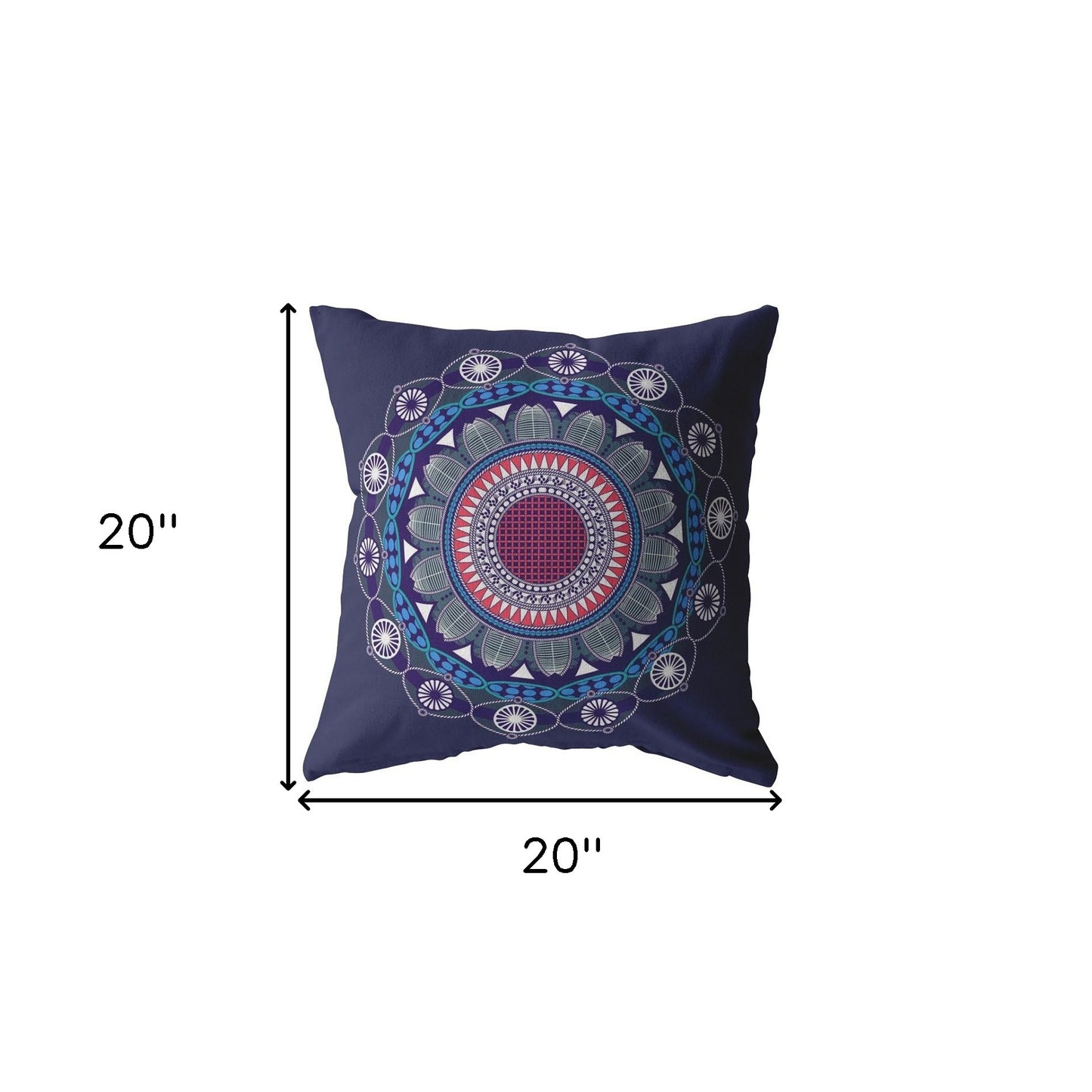 Navy Geometric Suede Pillow