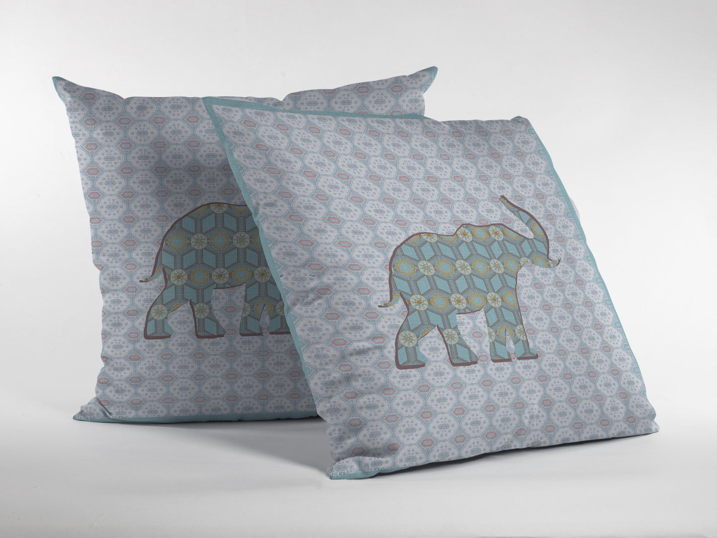 Blue Elephant Suede Pillow