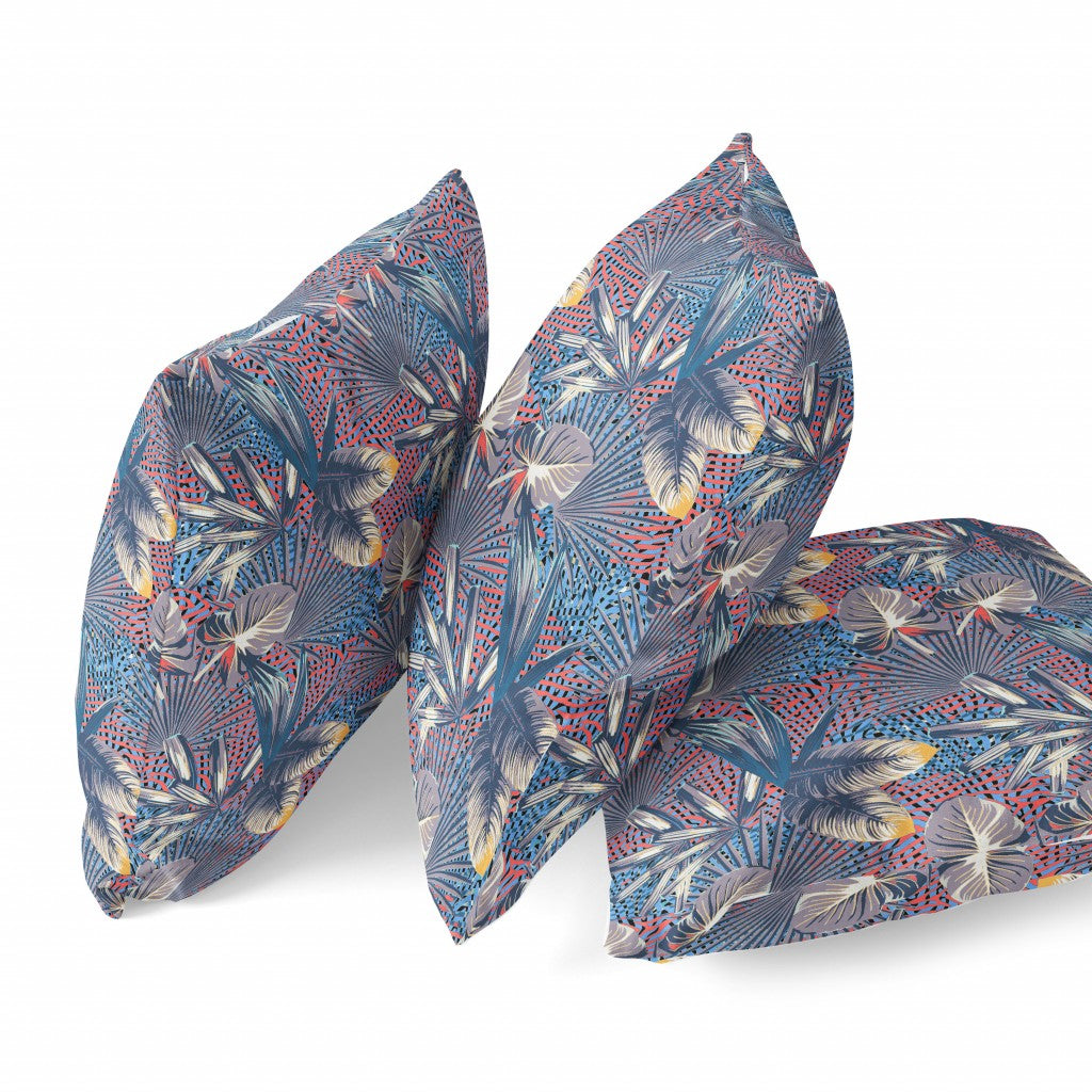 Indigo Red Tropical Suede Pillow
