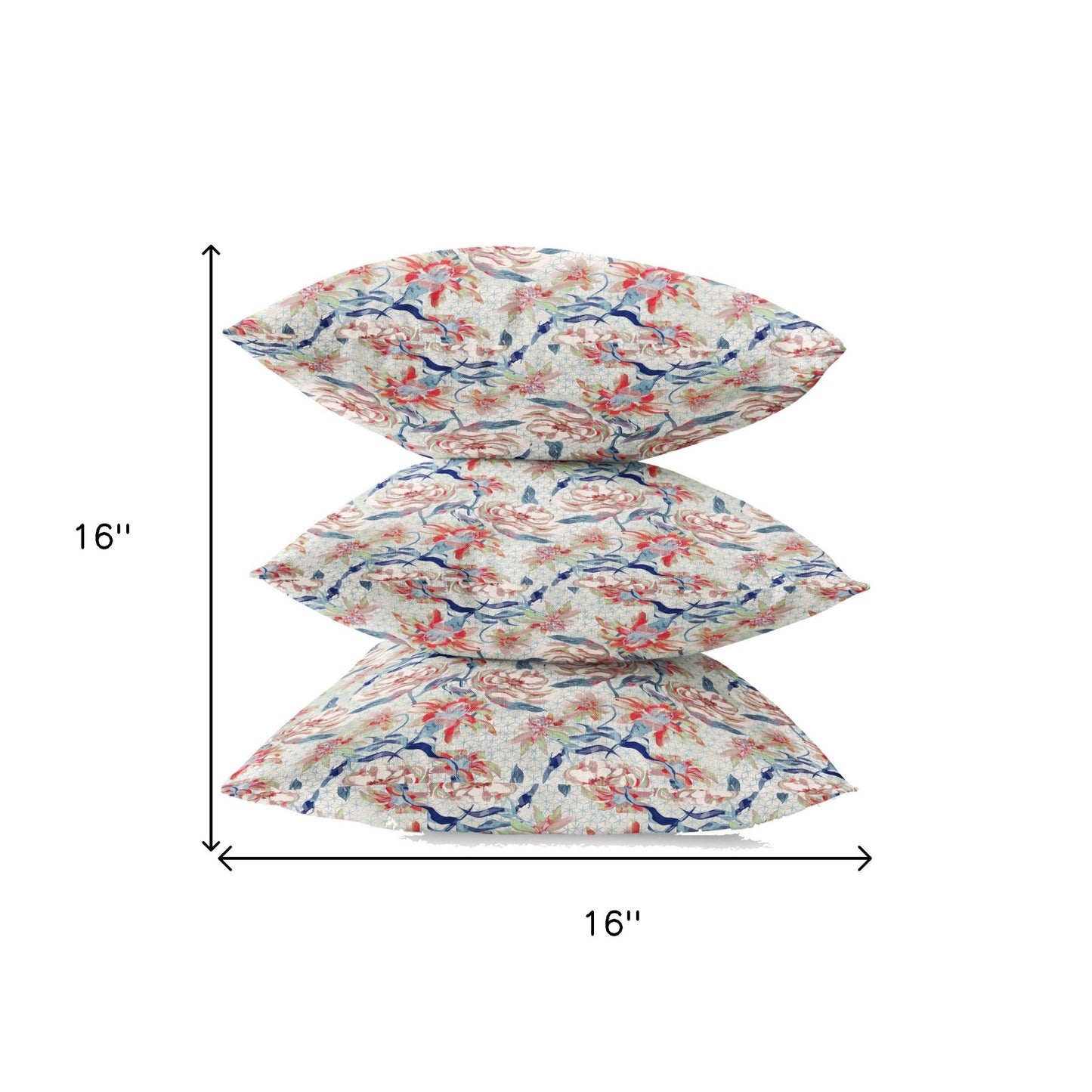 Red Indigo Roses Suede Pillow