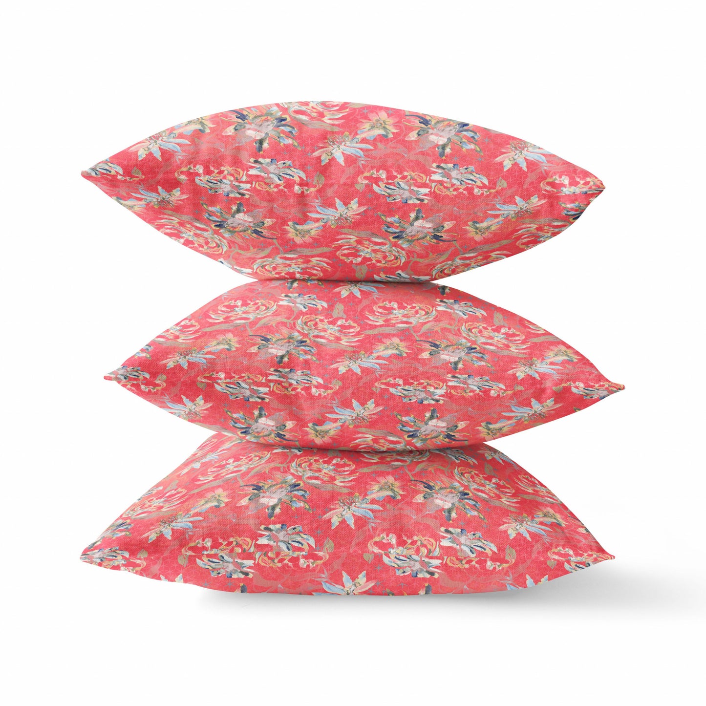 Salmon Red Roses Suede Pillow