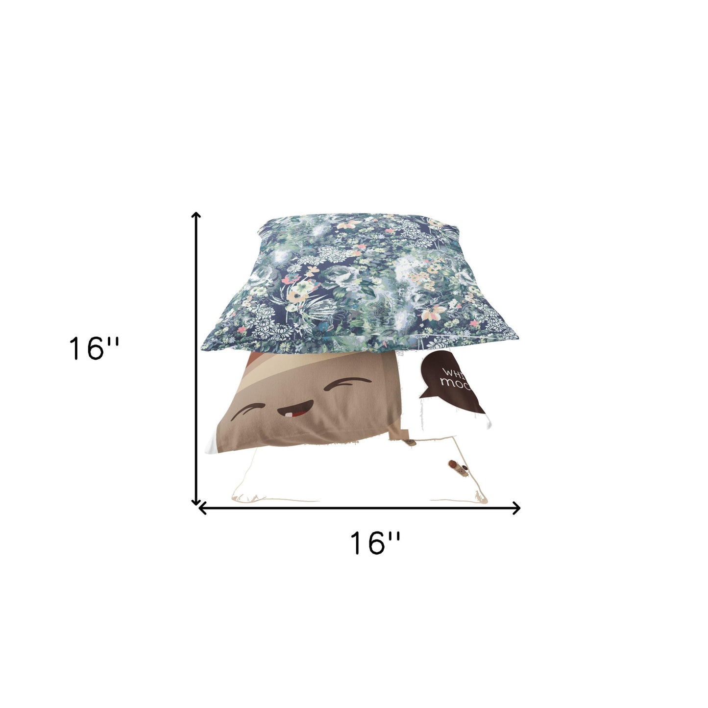 Gray Indigo Springtime Suede Pillow