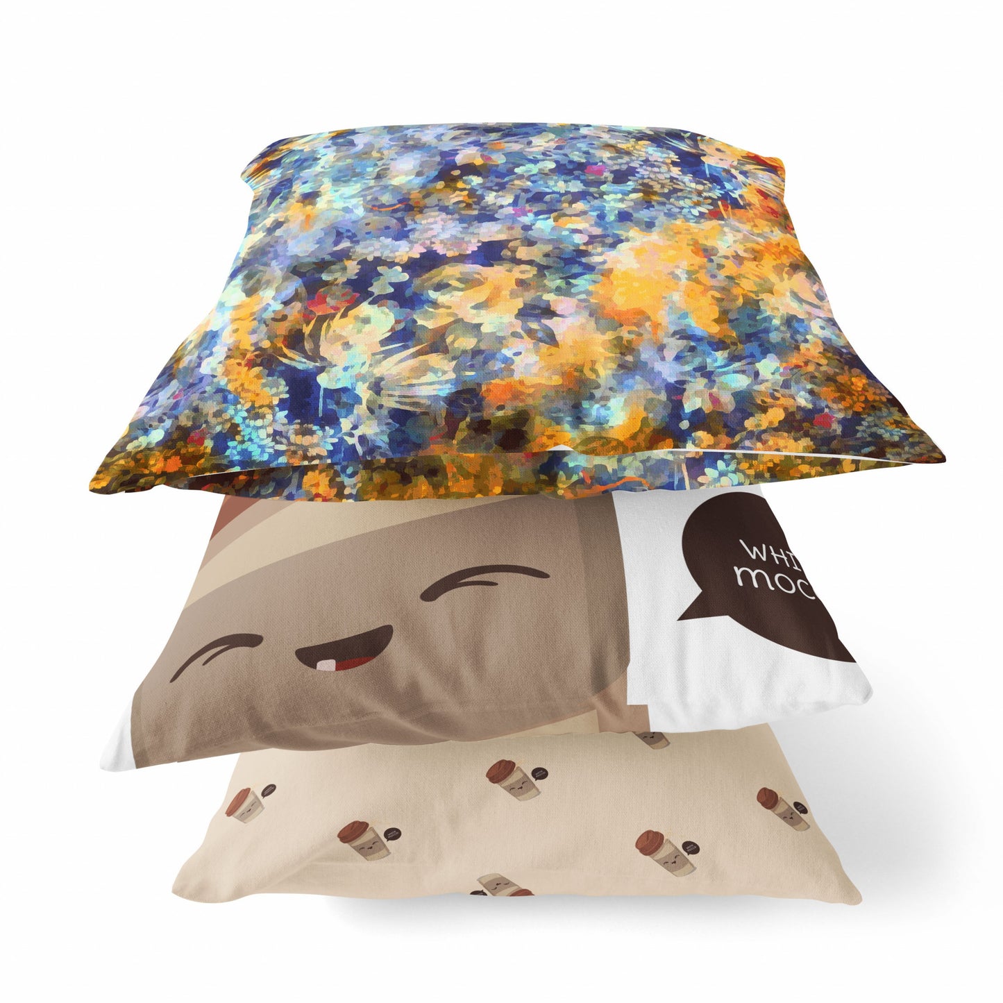 Orange Indigo Springtime Suede Pillow