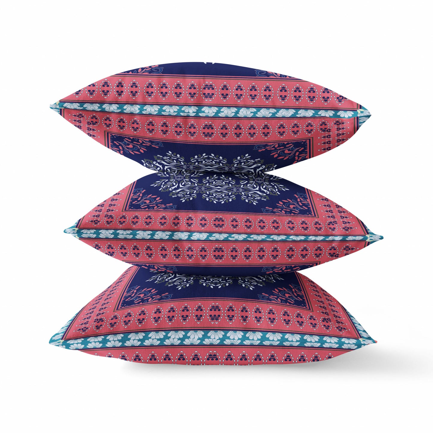 Red Black Geometric Suede Pillow