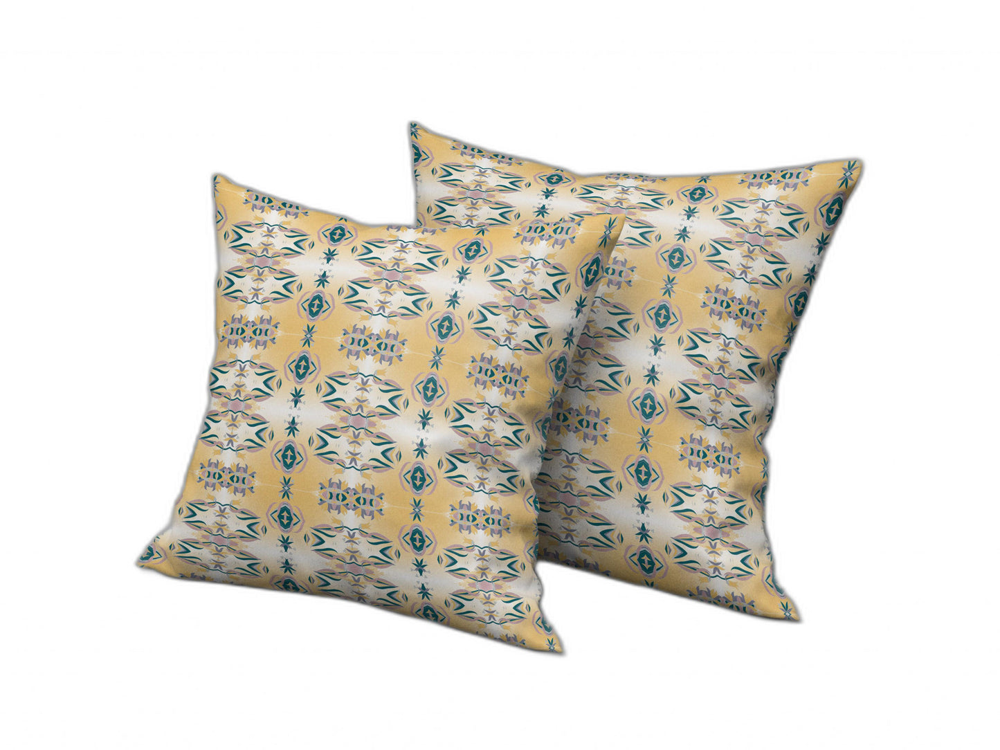 White & Yellow Abstract Suede Pillow