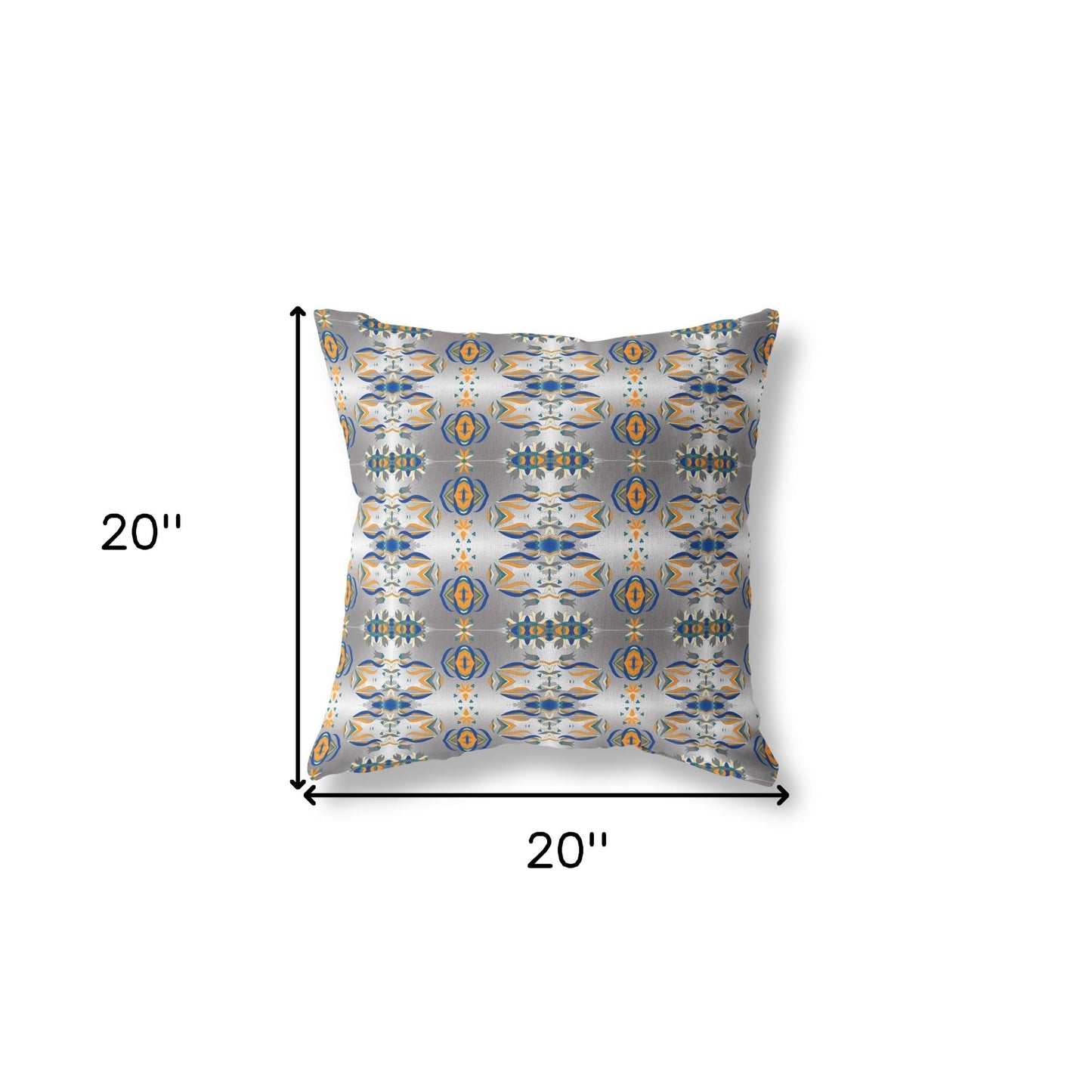 Gray & Orange Abstract Suede Pillow