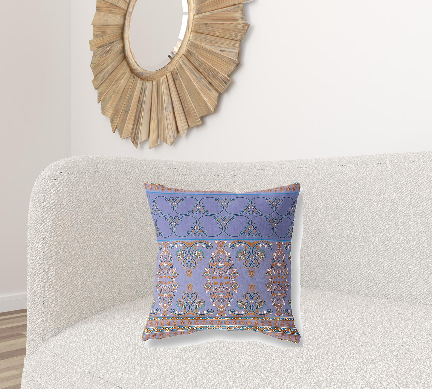 Purple & Blue Stencil Suede Pillow
