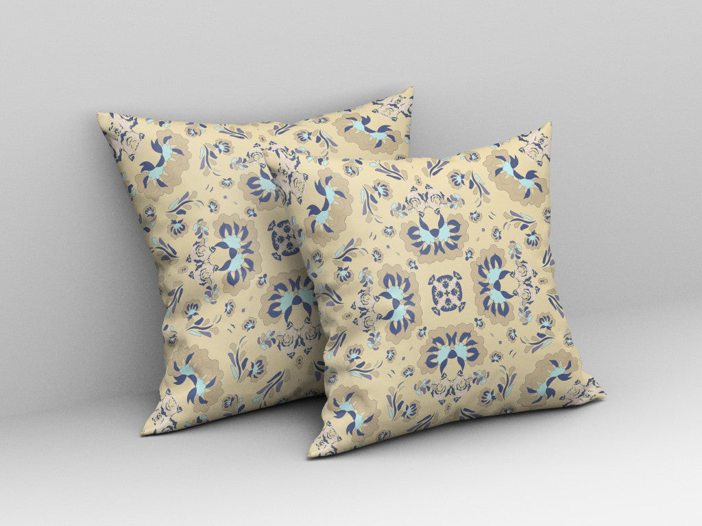 Yellow Suede Geometric Pillow