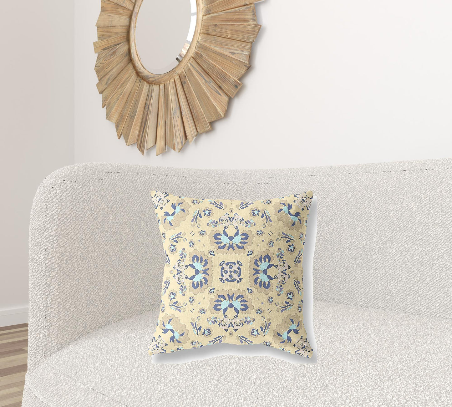 Yellow Suede Geometric Pillow
