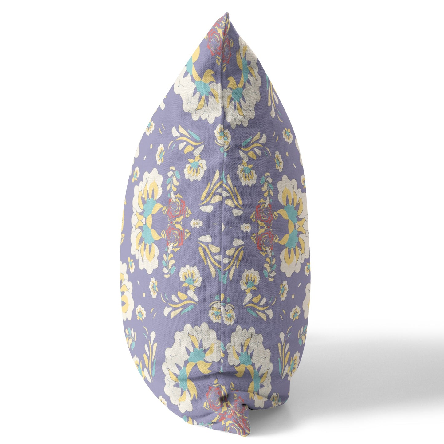 Purple Floral Suede Pillow