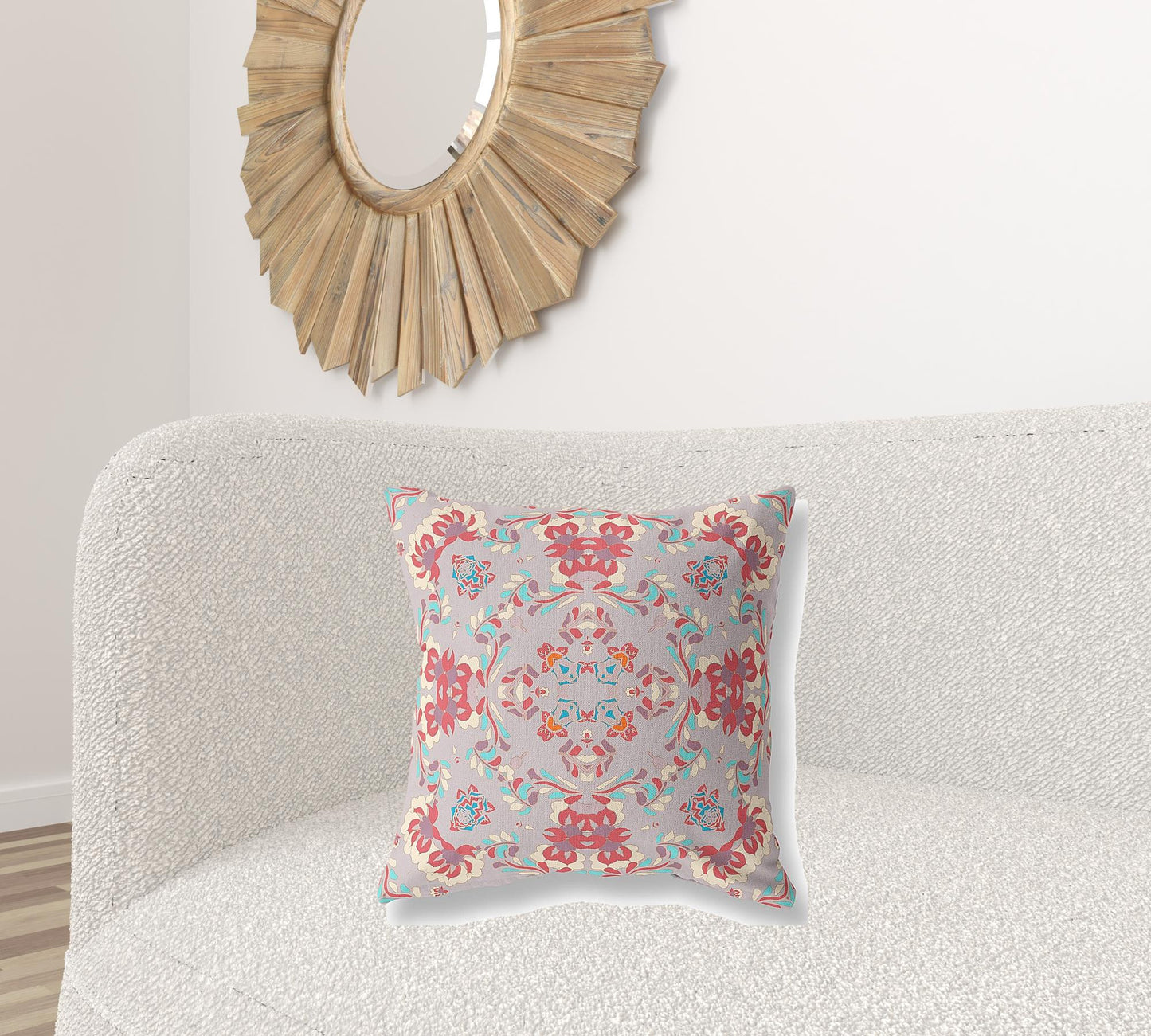 Purple & Red Abstract Suede Pillow