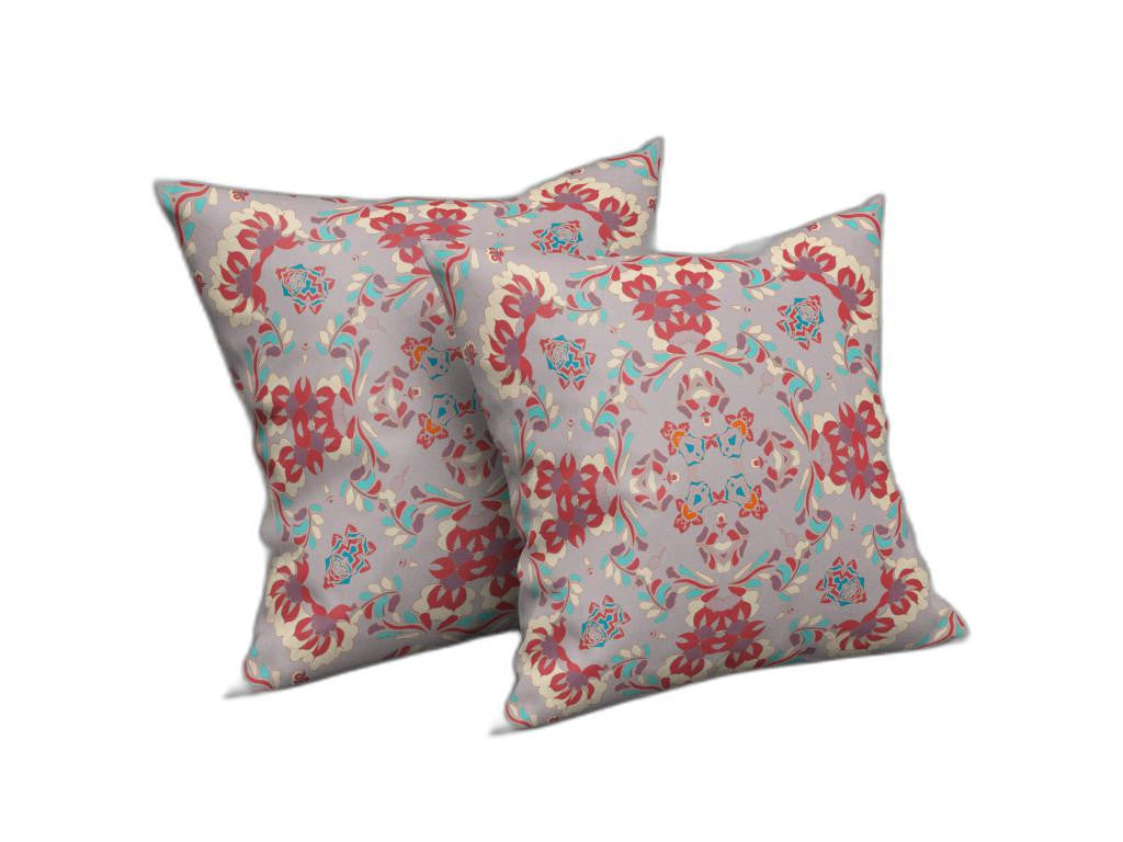 Purple & Red Abstract Suede Pillow