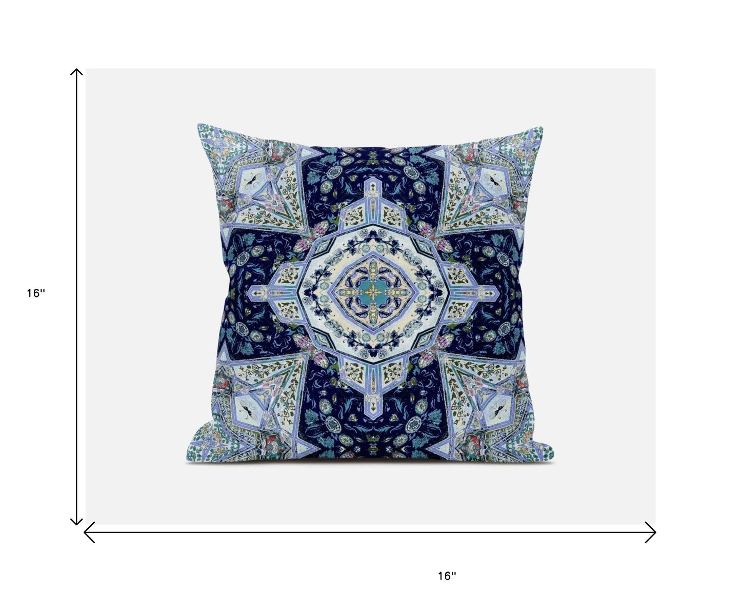 Indigo Microsuede Geometric Pillow